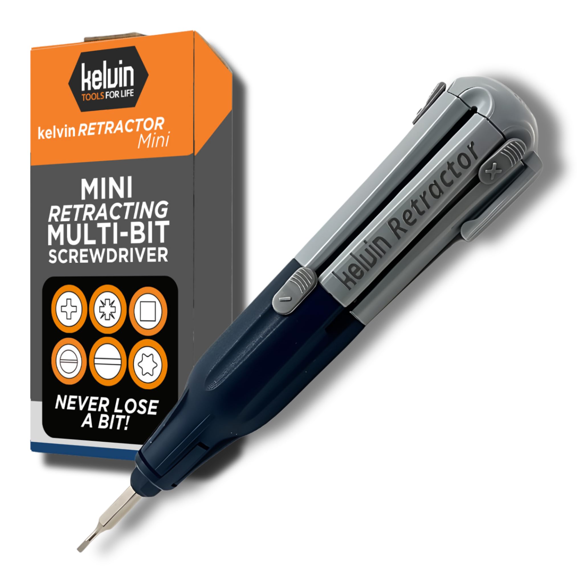 Kelvin Tools Retractor Mini Precision Screwdriver Set, 6 in 1